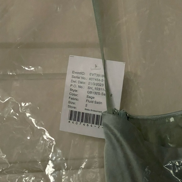 Amsale Long Bridesmaid Dress Kaia SAGE SIZE 2 - Picture 7 of 9